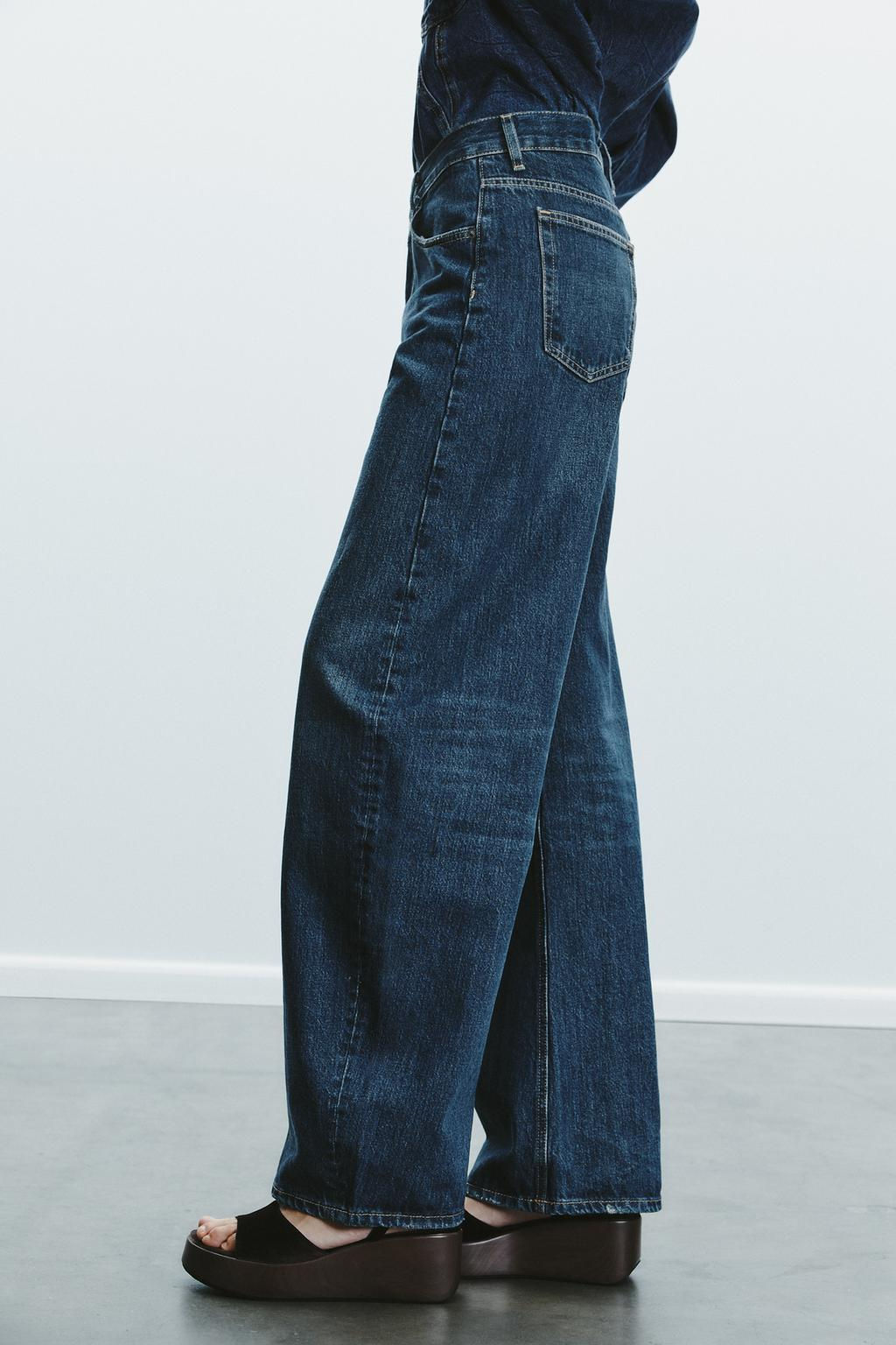 TRF MID-WAIST CROSSOVER BAGGY JEANS - Zara фото 7