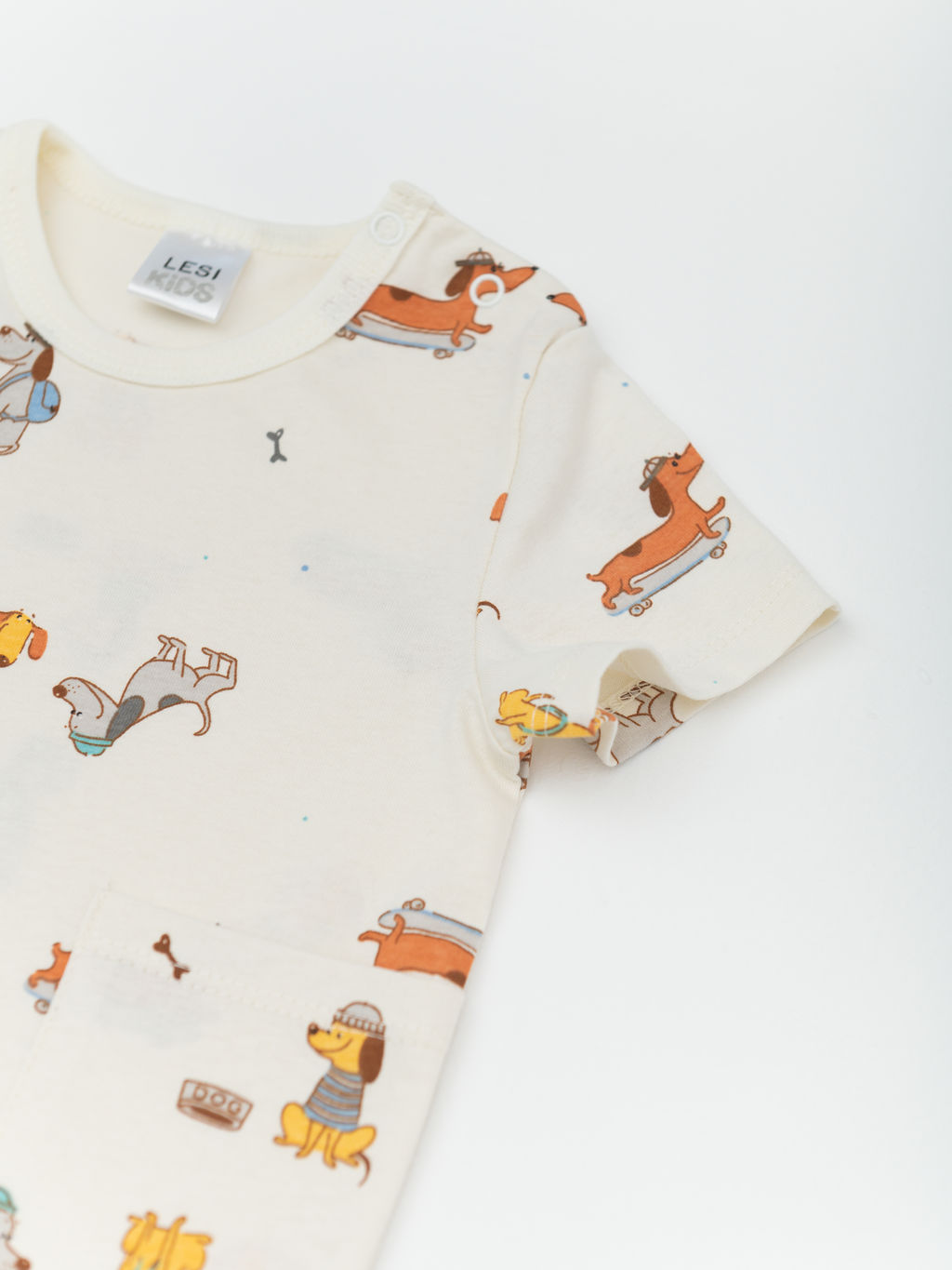 Футболка из тонкого хлопка, беж/синий - Lesi kids фото 5