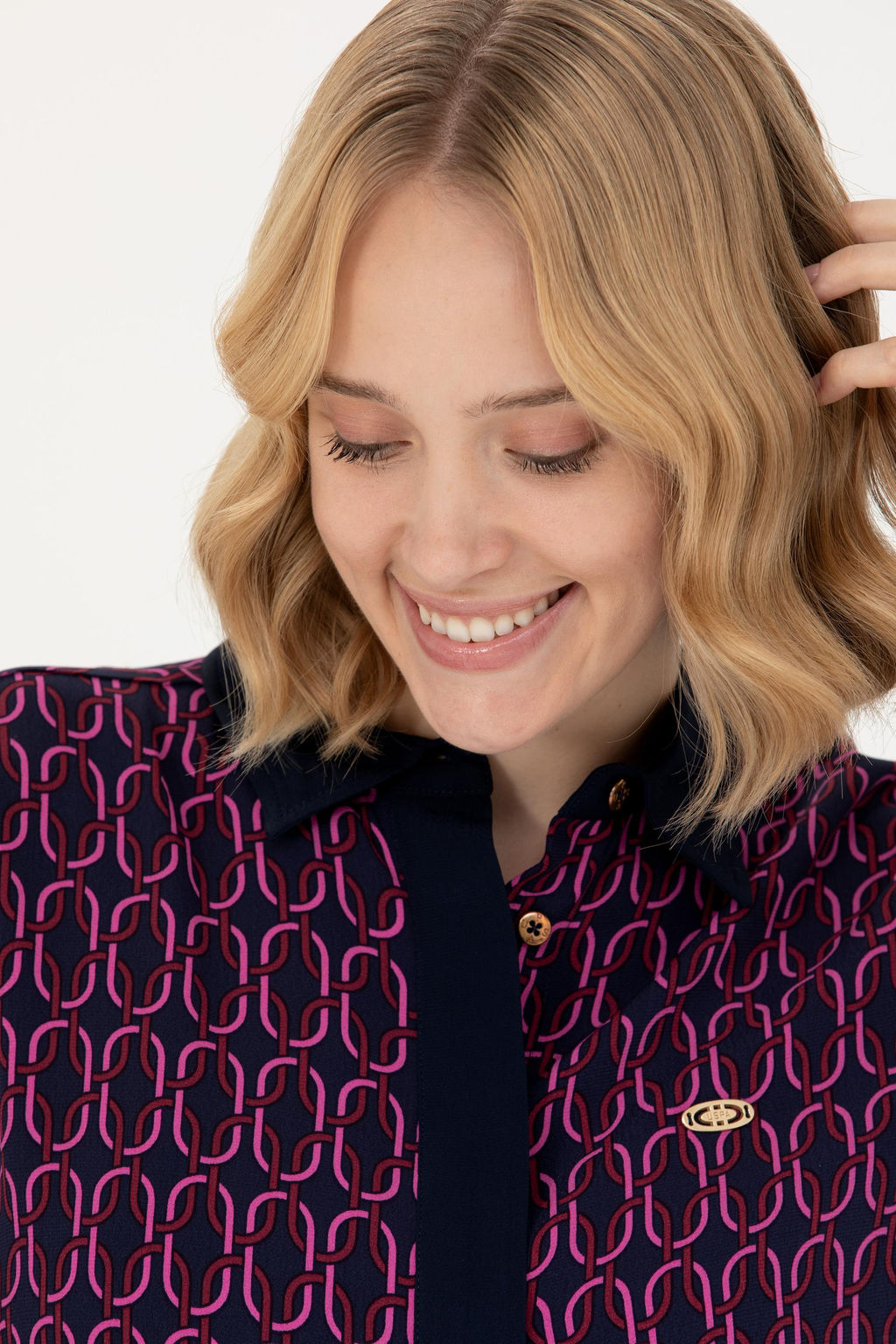 Kad_n Lacivert Dokuma Elbise