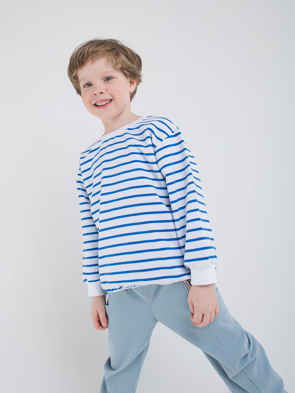 Свитшот облегченный Полоска Василек - Bungly фото 5