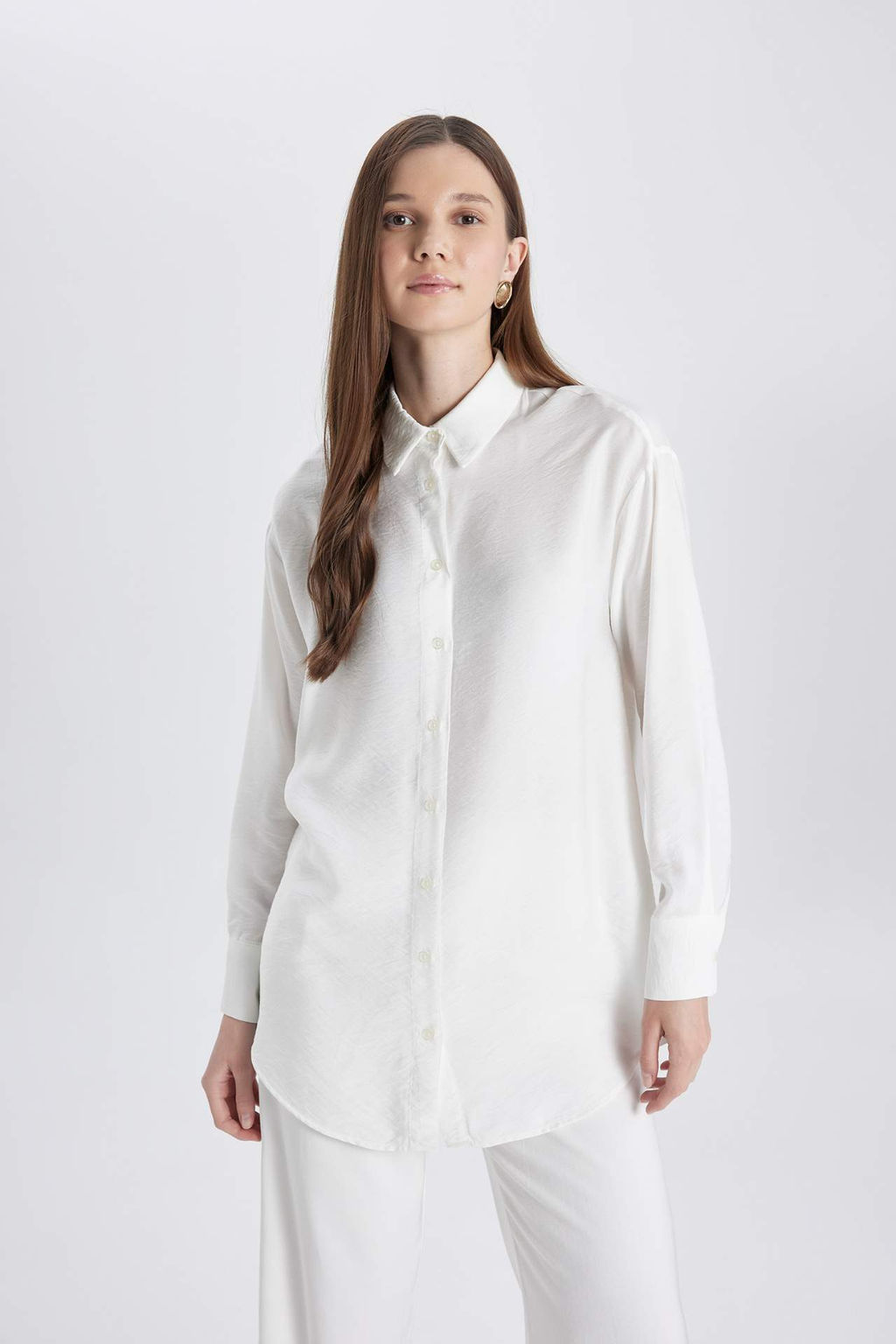 Relax Fit Uzun Kollu Gomlek Tunik - Defacto фото 2