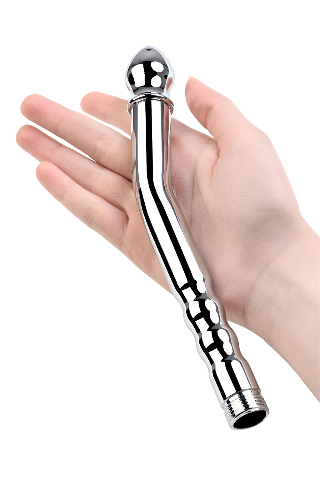 Анальный душ TOYFA Metal с тремя насадками, серебряная, 2см, 15,4 г