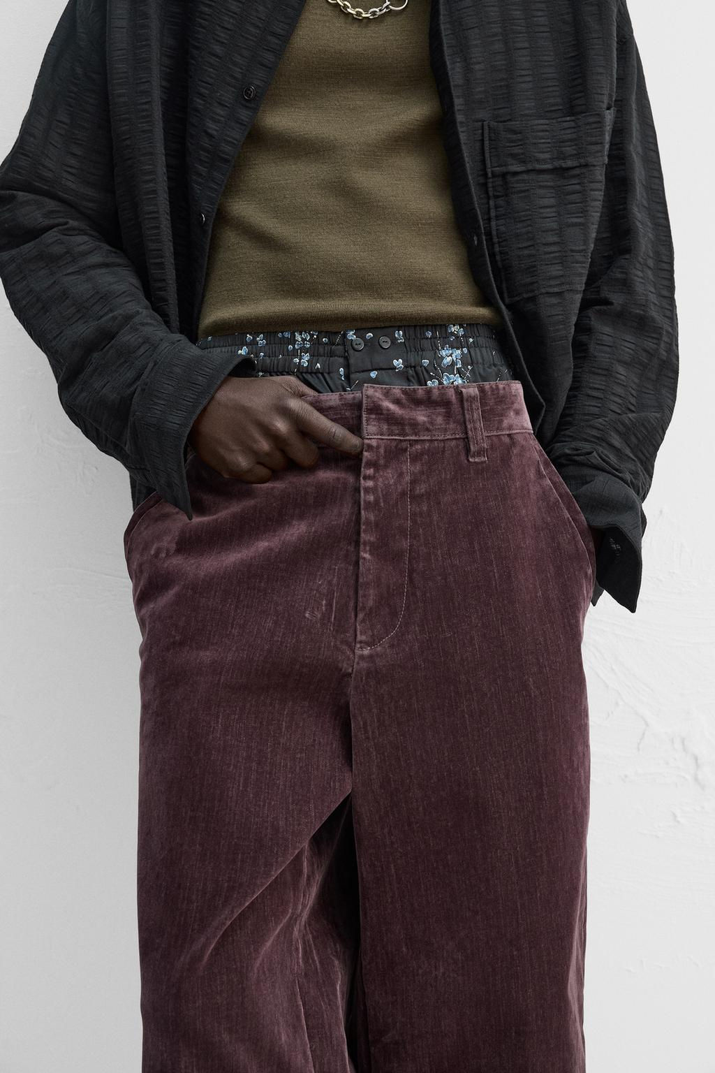 LIMITED EDITION VELVET BERMUDA SHORTS - Zara фото 6