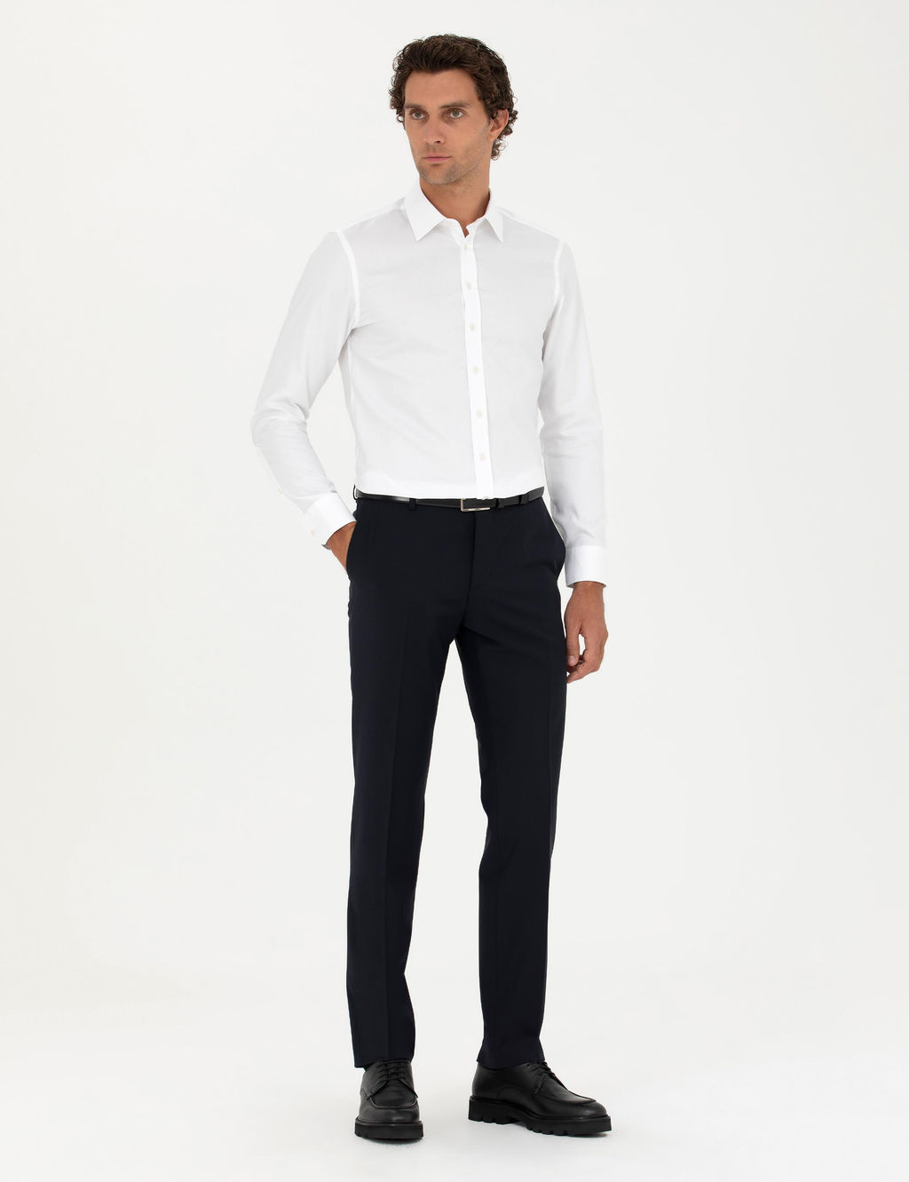 Белая приталенная рубашка с длинным рукавом - Cacharel фото 4