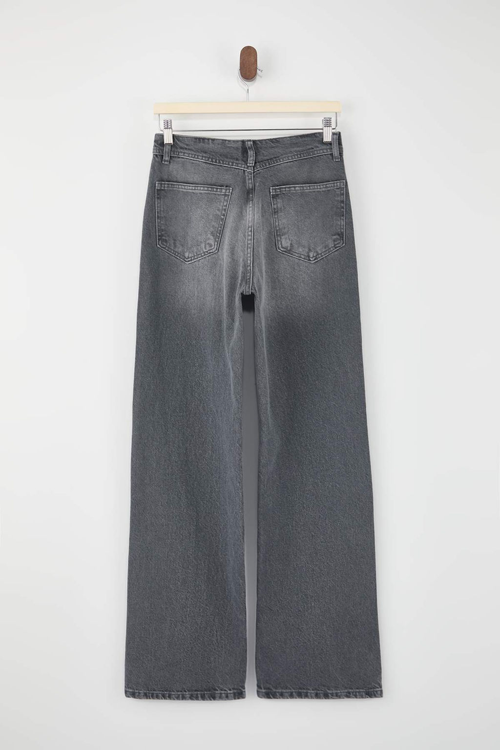 Gri Trok Detayl? Normal Bel %100 Pamuk Wide Leg Jeans TWOSS26JE00051 - Trendyolmilla фото 2