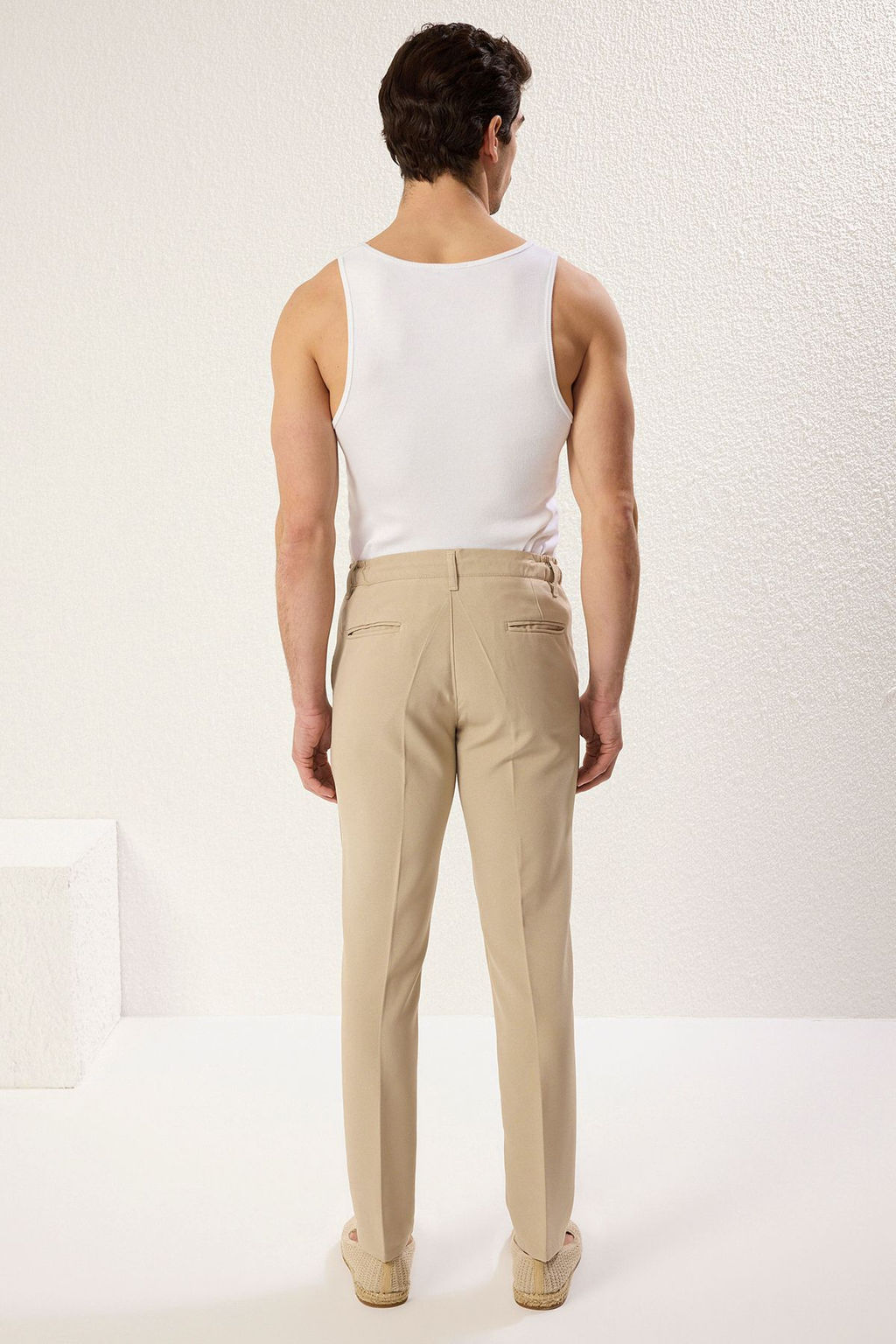 TRENDYOL MAN Siyah Slim Fit Beli Baglama Detayl? Lastikli Kumas Dokuma Pantolon TMNAW25PL00027 - Trendyolmilla фото 6