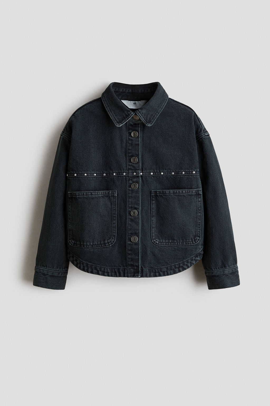 Sobrecamisa en sarga de algod?n con tachuelas