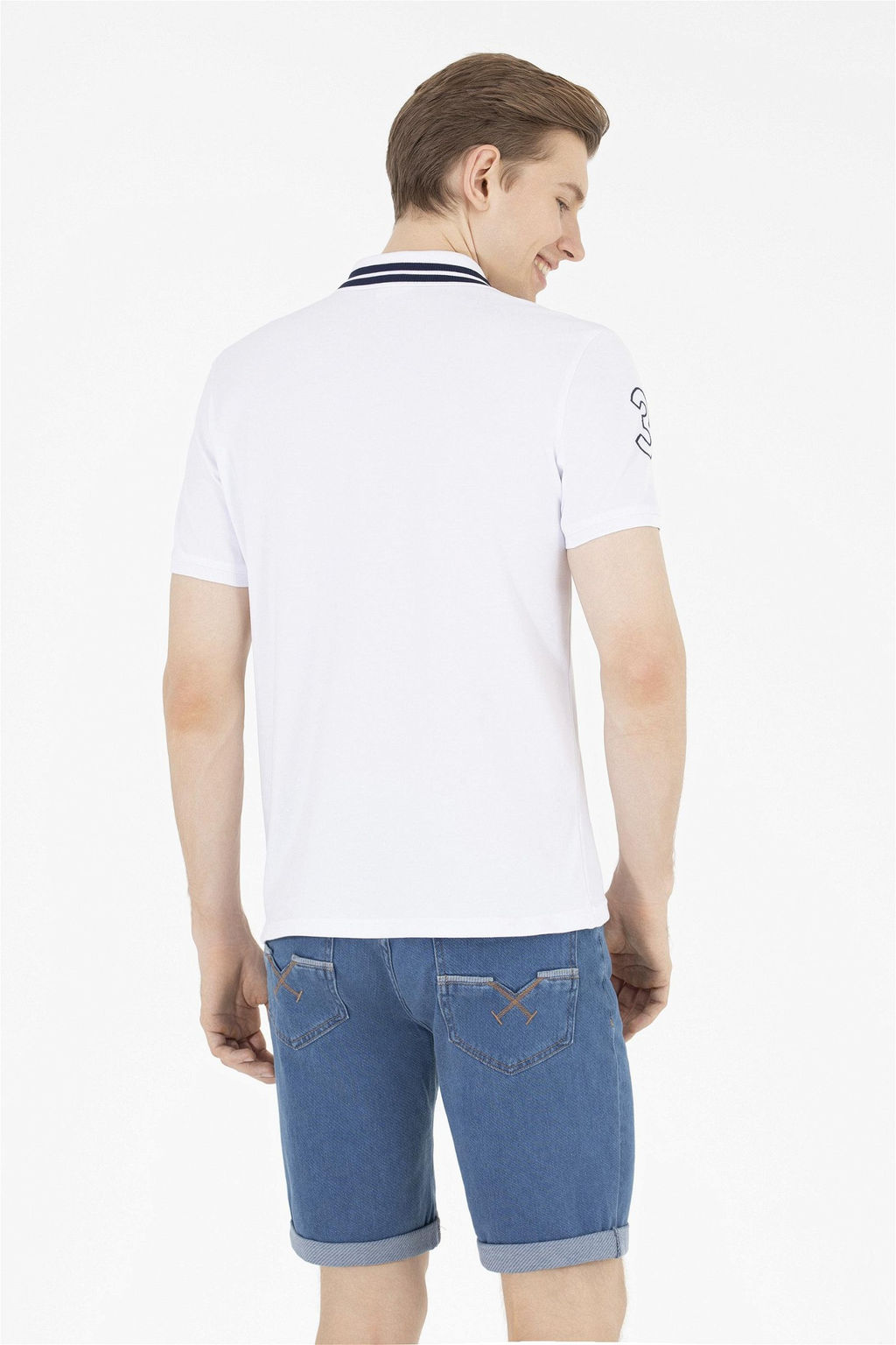 U. S. Polo Assn Мужская белая базовая футболка с воротником-поло - U.s. polo assn фото 12