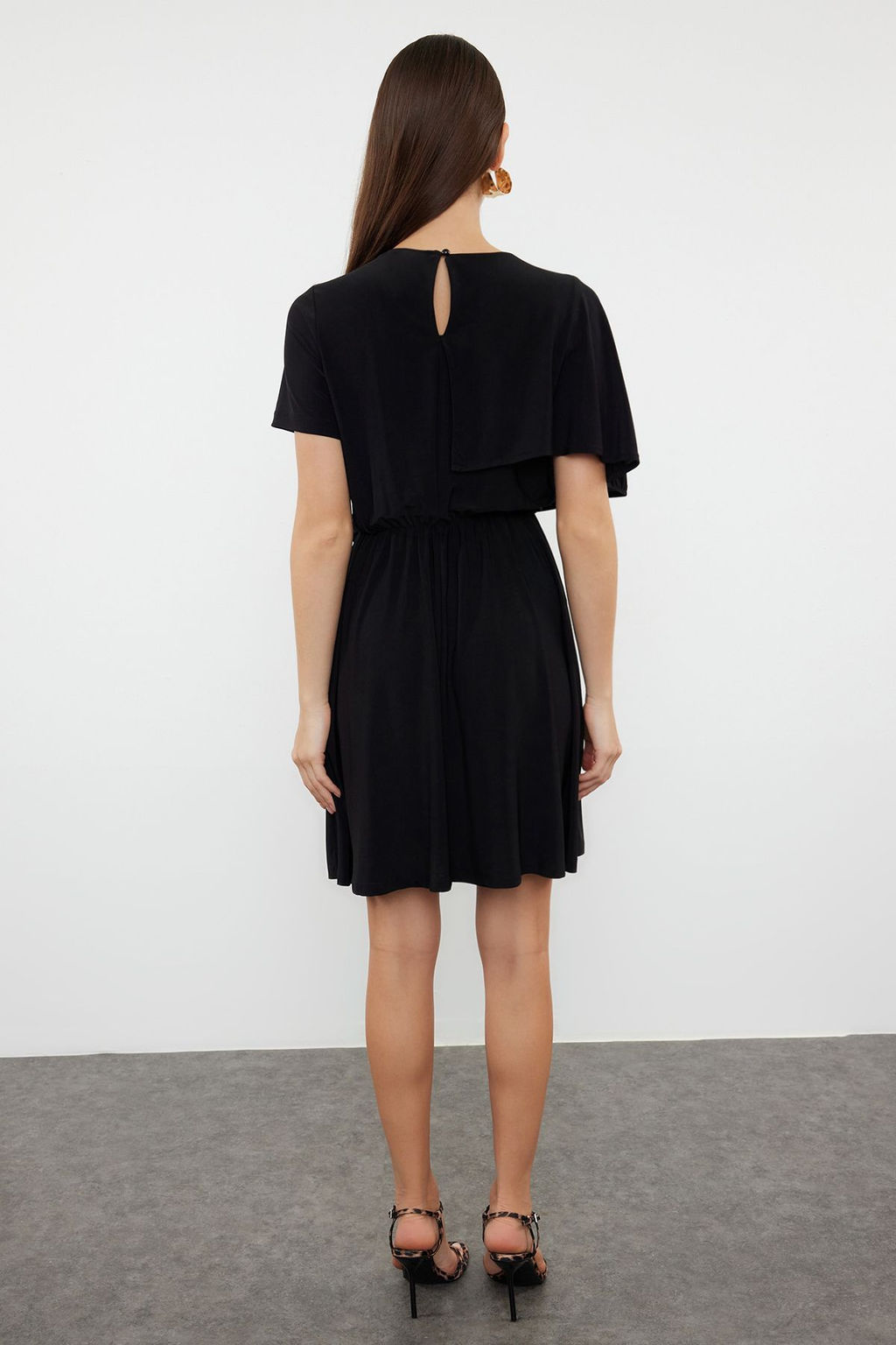 Siyah Duz Kruvaze Yarasa Kol Esnek TWOSS24EL00976 - Trendyolmilla фото 5