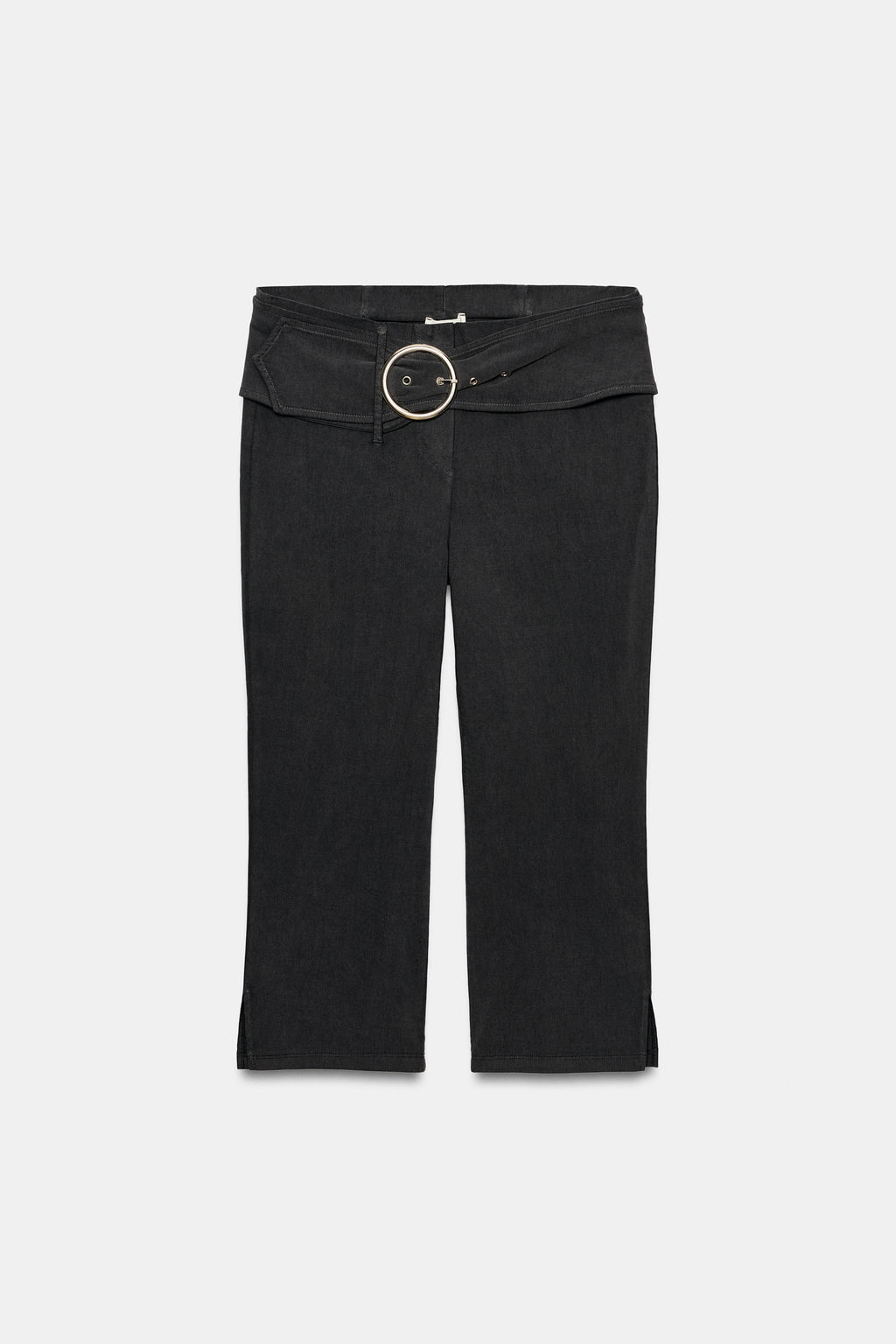 PANTAL?N CAPRI CINTUR?N / Gris oscuro - Zara фото 8