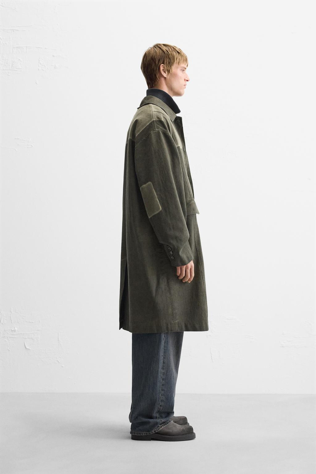 COLOUR BLOCK WASHED COAT - Zara фото 4