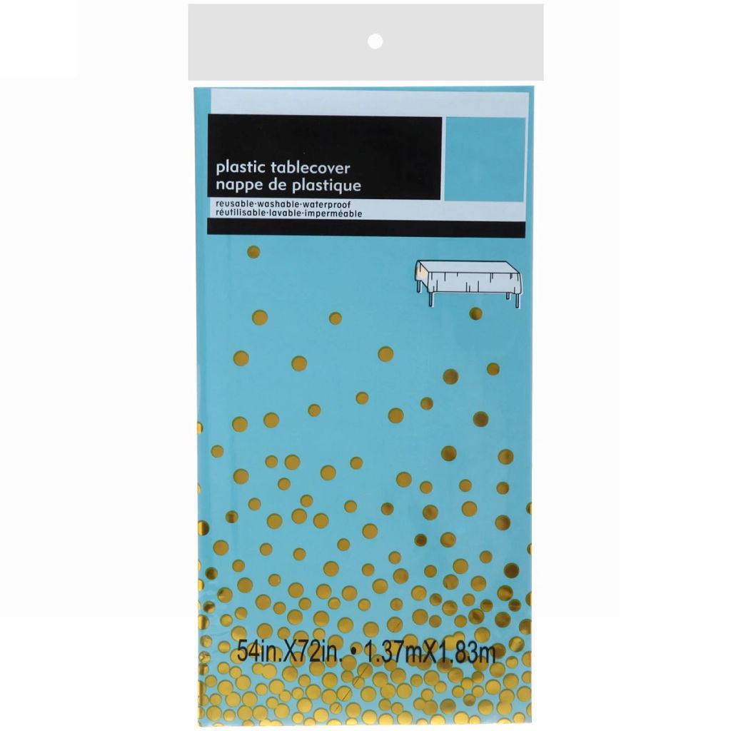 Цена за 3 шт. Скатерть "Руби" 137*183см цвет голубой, пвх