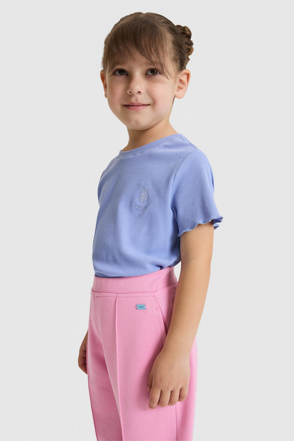K_z _ocuk Bisiklet Yaka Mor Basic Ti__rt - U.s. polo assn фото 3