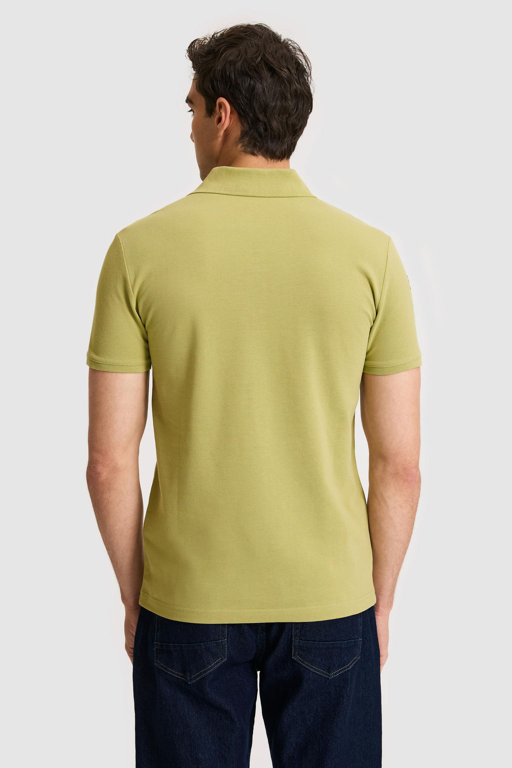 Erkek Lila Slim Fit Polo Yaka Basic Ti__rt