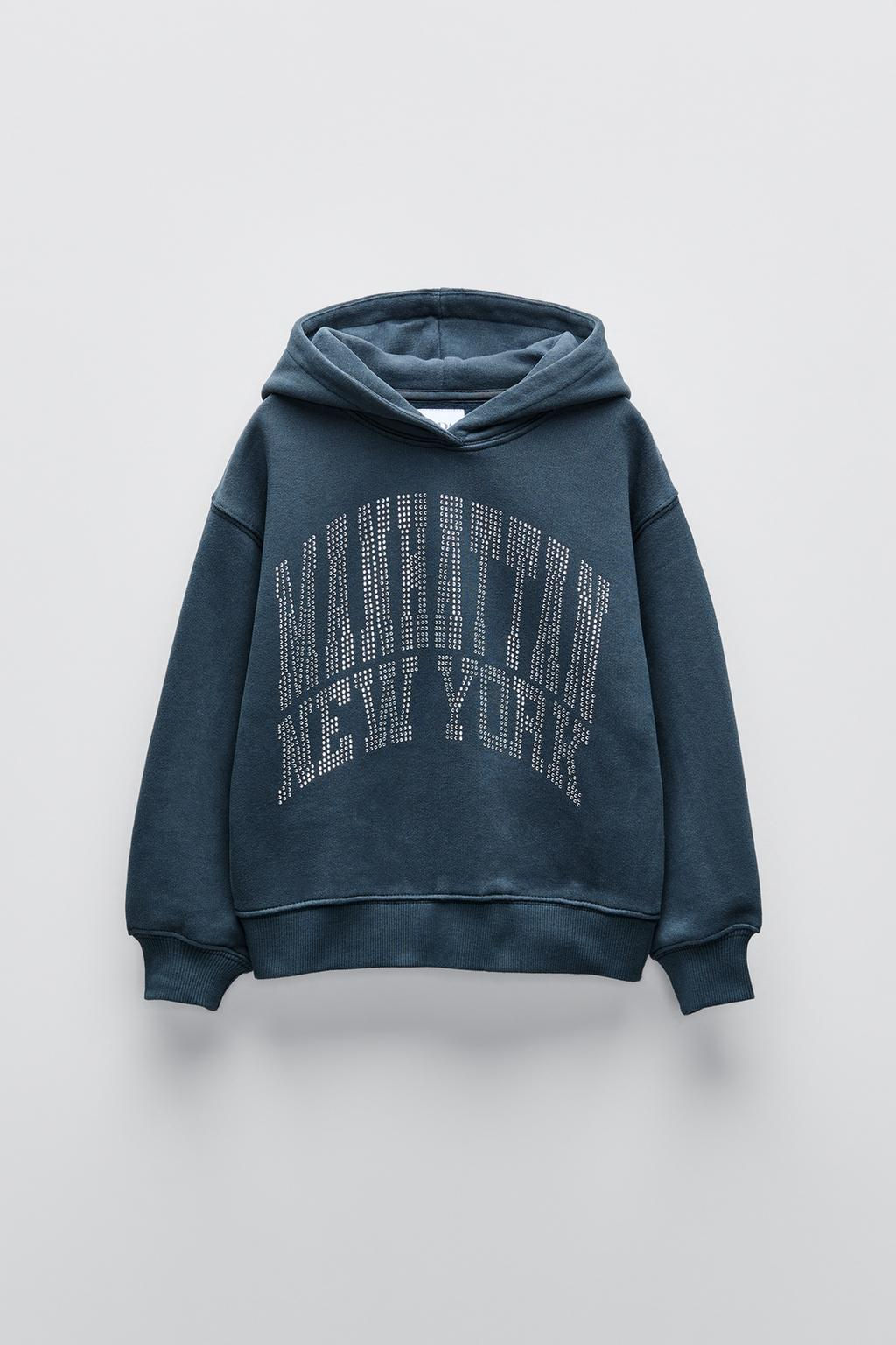 RHINESTONE SLOGAN HOODIE - Zara фото 2
