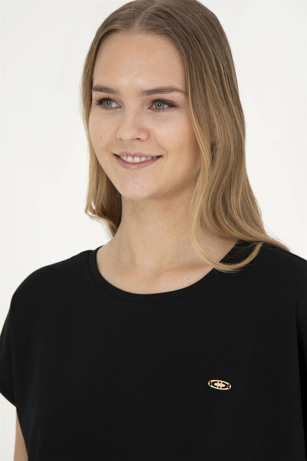 Женская черная футболка с круглым вырезом - U.s. polo assn фото 2