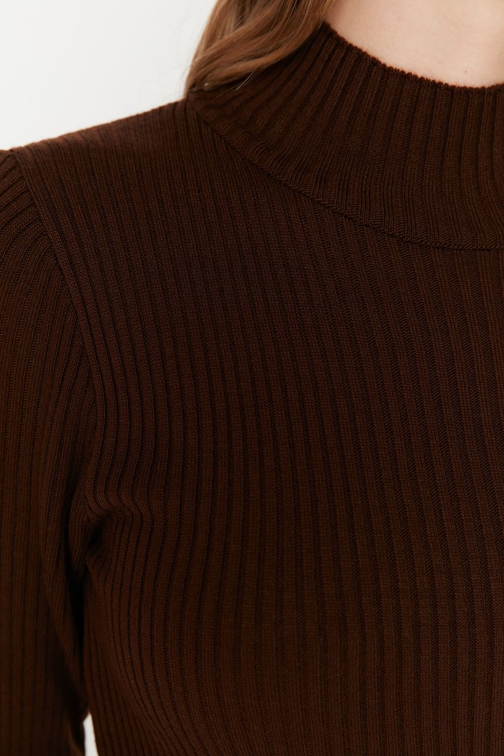 TRENDYOLMILLA Vizon Mini Triko Vucuda Oturan Elbise TWOAW23EL01389 фото 9