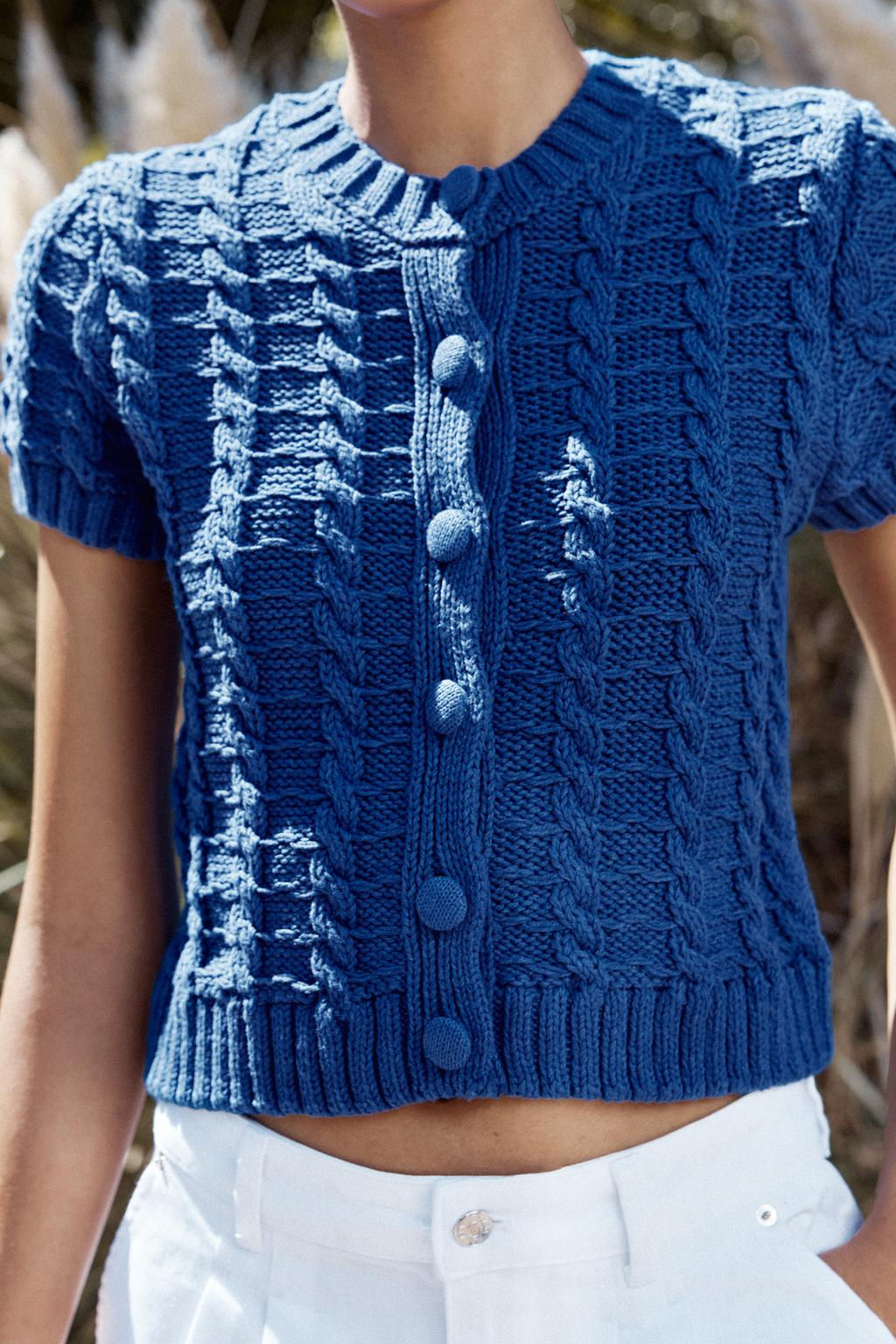 SHORT SLEEVE KNIT CARDIGAN - Zara фото 3