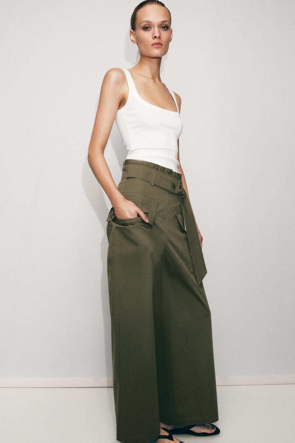 TOP ALGOD?N MANGA SISA / Blanco - Zara фото 4