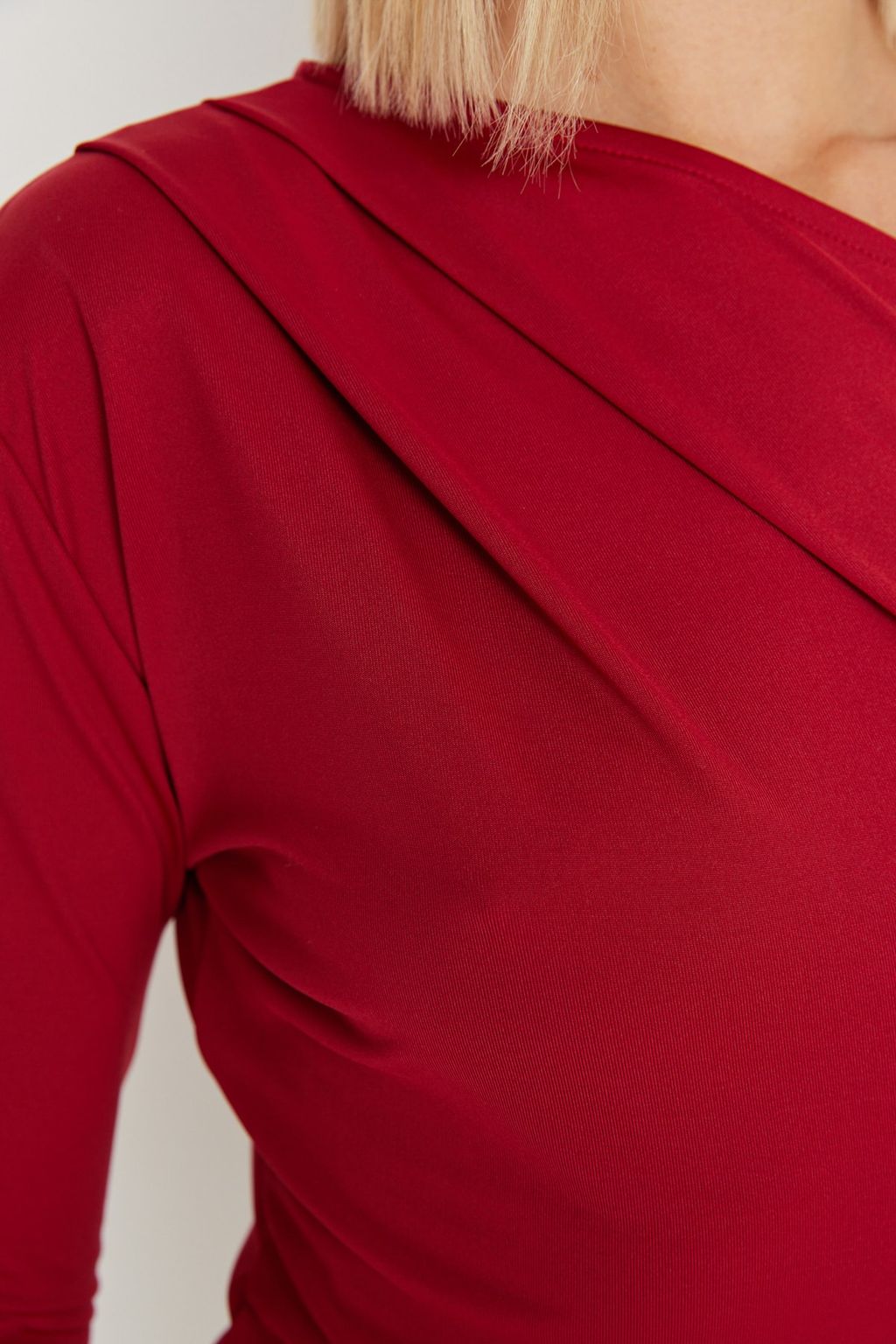 TRENDYOLMILLA Siyah Asimetrik Yaka Uzun Kollu Esnek Alttan C?tc?tl? Orme Body TWOAW22BD0080  фото 4
