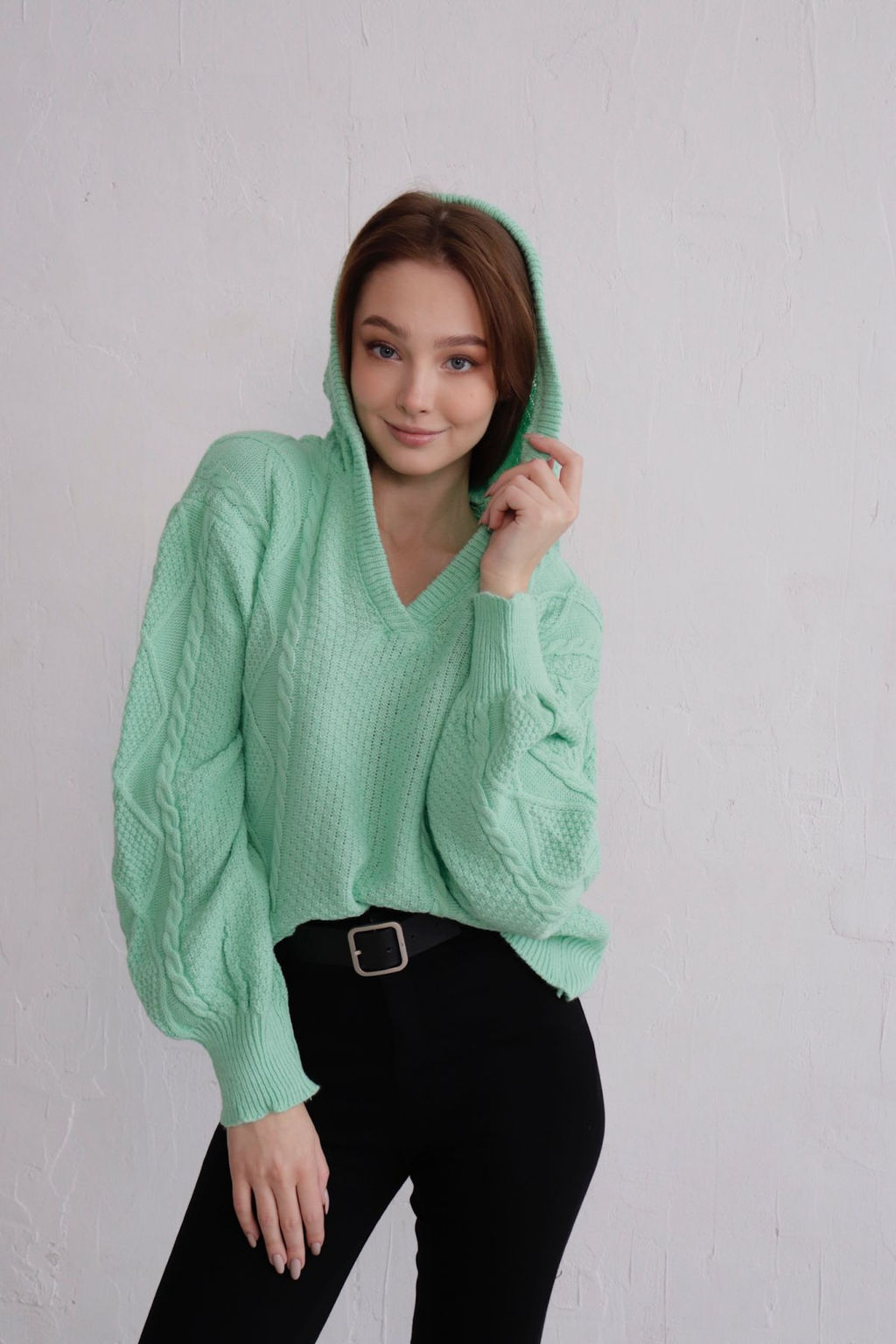9937 Пуловер с капюшоном мята - Martichelli фото 21