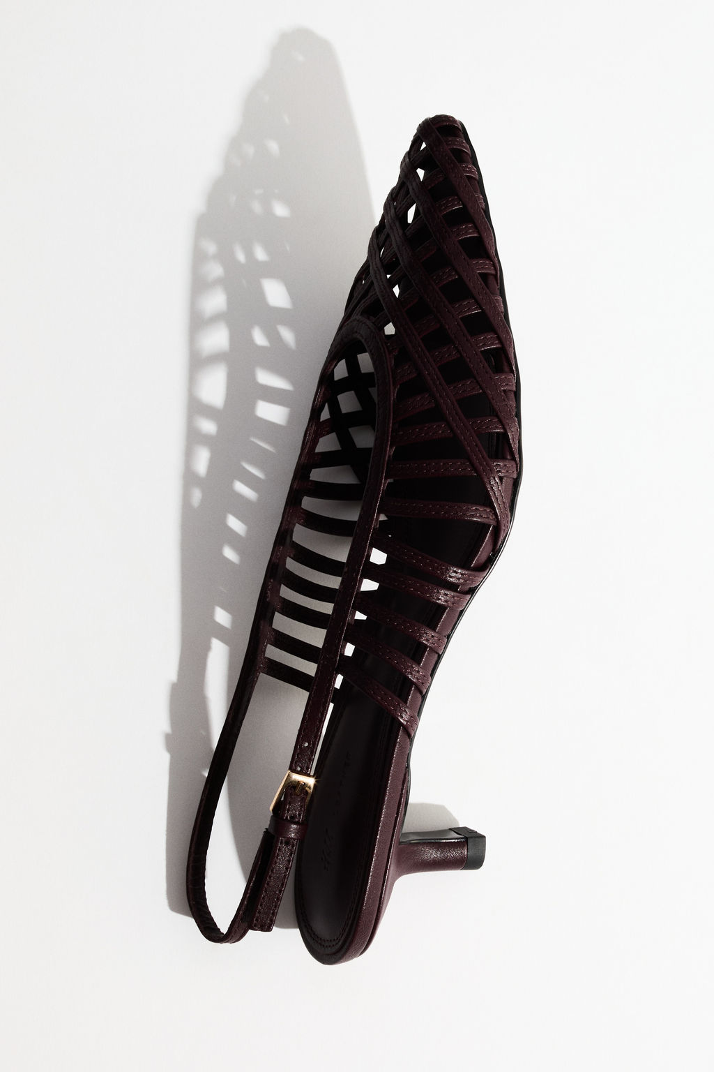 Kitten-heeled leather slingbacks - H&m фото 3