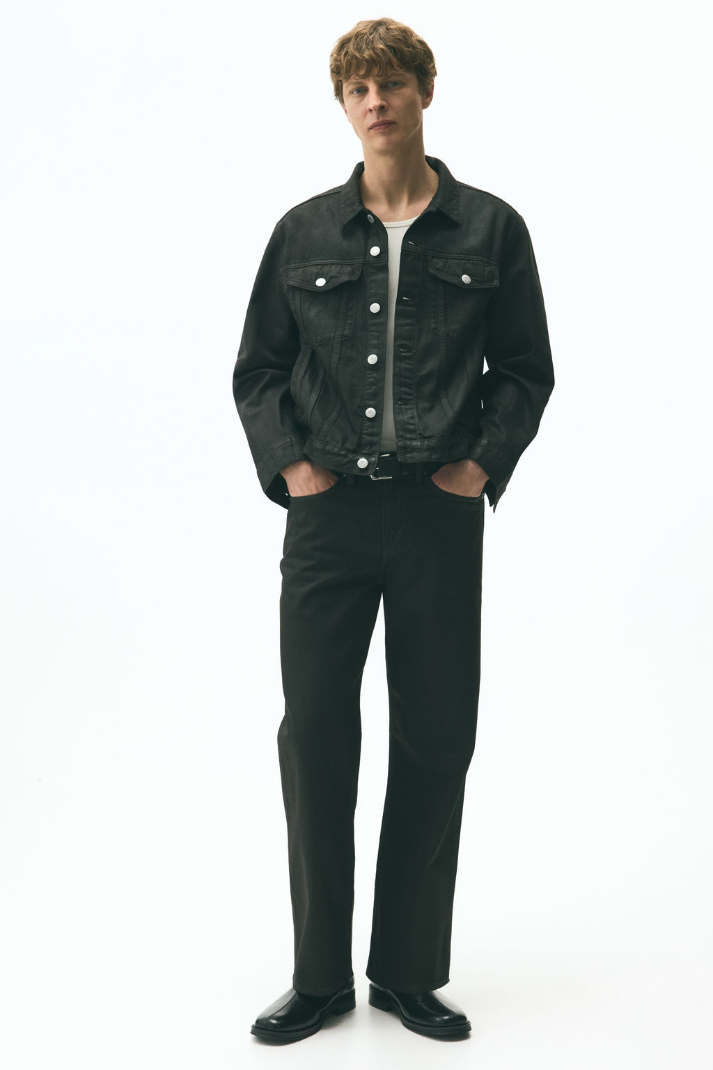 Cazadora trucker en denim revestido - H&m фото 2