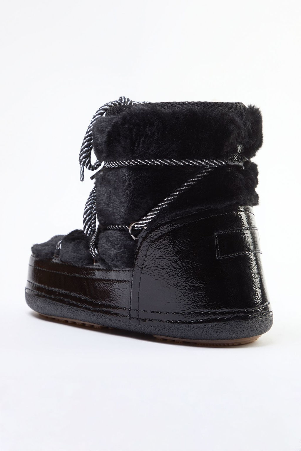 Trendyolmilla Shoes Siyah Kurklu Bagc?kl? Pelus Kad?n Kar Bot TAKAW25BO00050  фото 5