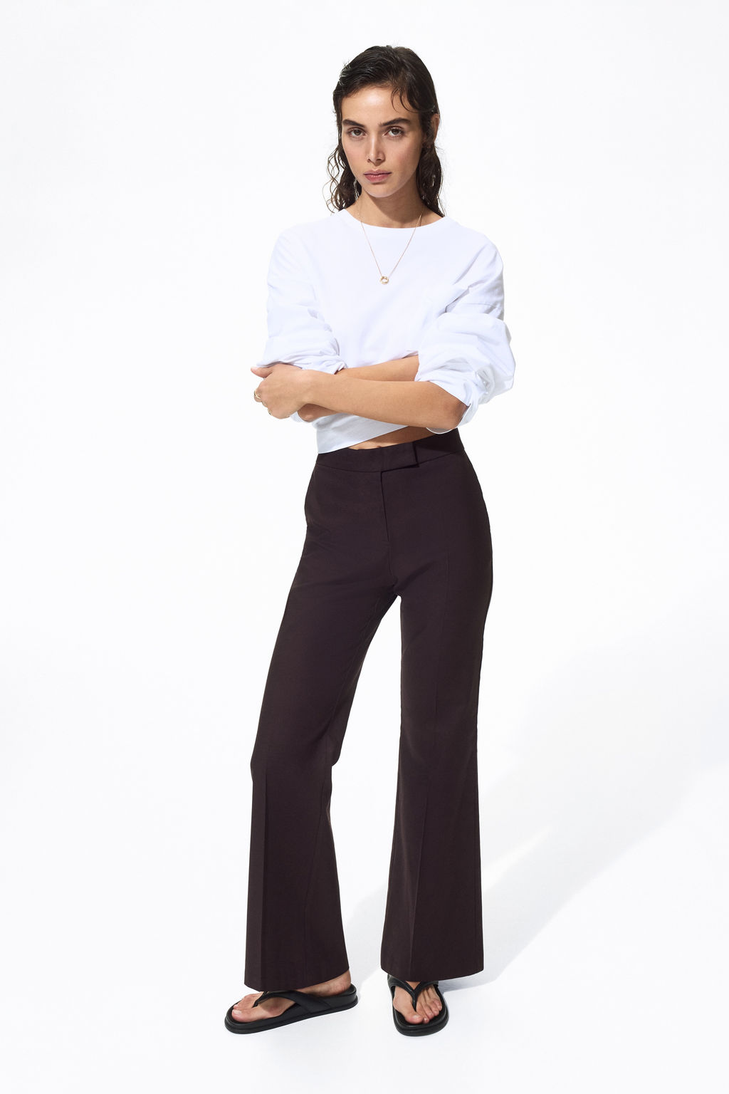 Linen-blend tailored trousers - H&m фото 4