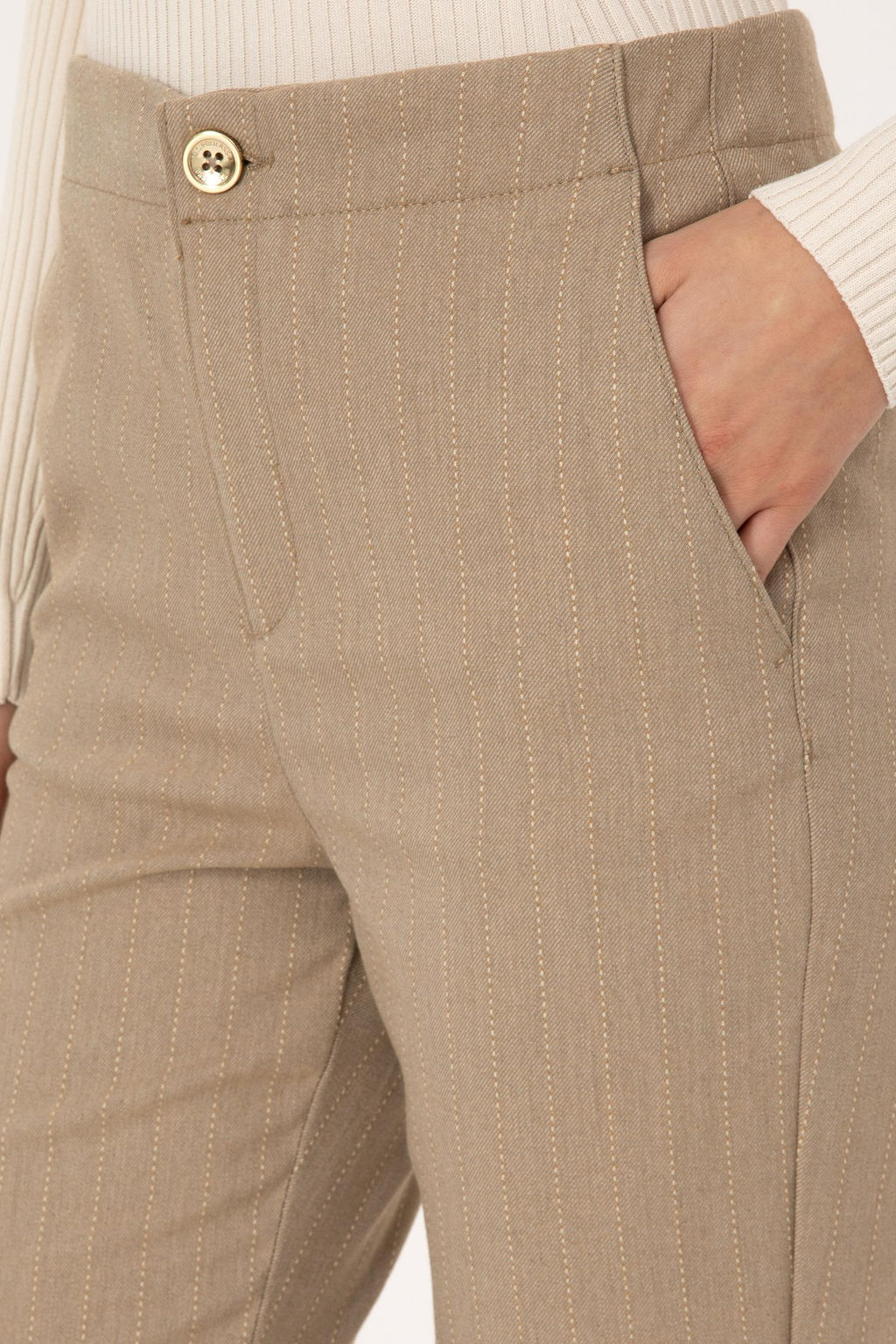 Kad_n Camel Kanvas Pantolon