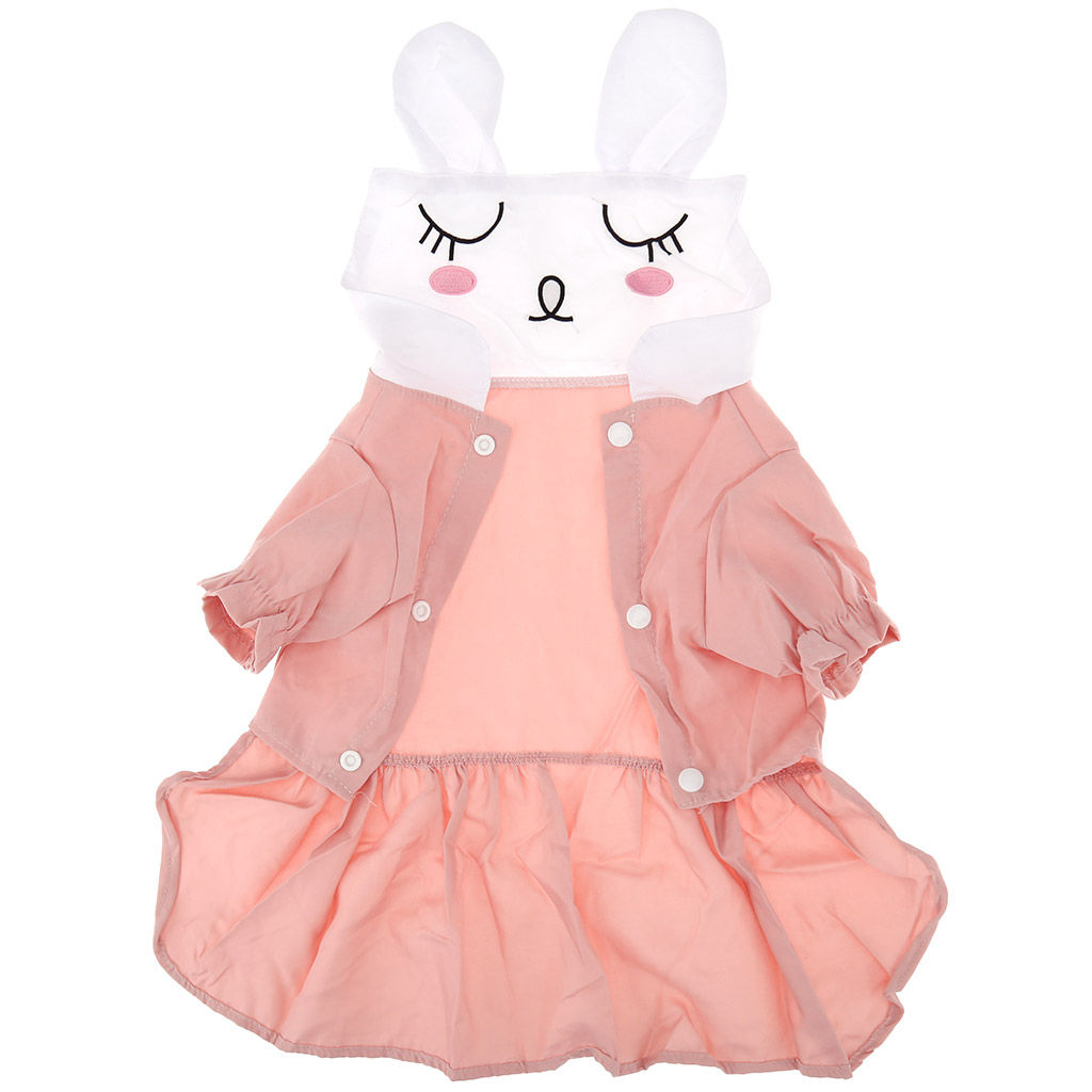 Пэт тойс (Pet toys) Одежда для собаки Платье Зайка с принтом, с вышивкой, на кнопках р-р XL, длина спинки 40см/обхват груди 50см/обхват шеи 38см, цвет-розовый, 100% полиэстер (Китай) - Домашняя Мода фото 5