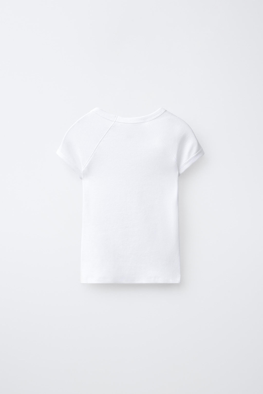 CAMISETA LISA ALGOD?N Y MODAL / Blanco - Zara фото 2