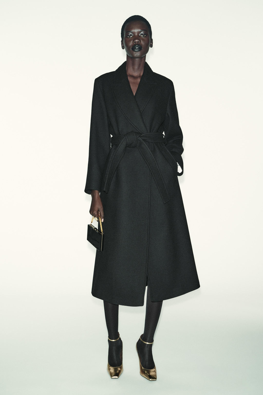 LONG WOOL COAT WITH BELT - Zara фото 12