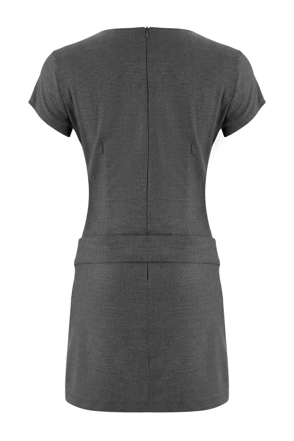 Limited Edition Antrasit Kemerli K?sa / Mini Dokuma Elbise TWOSS26EL00057