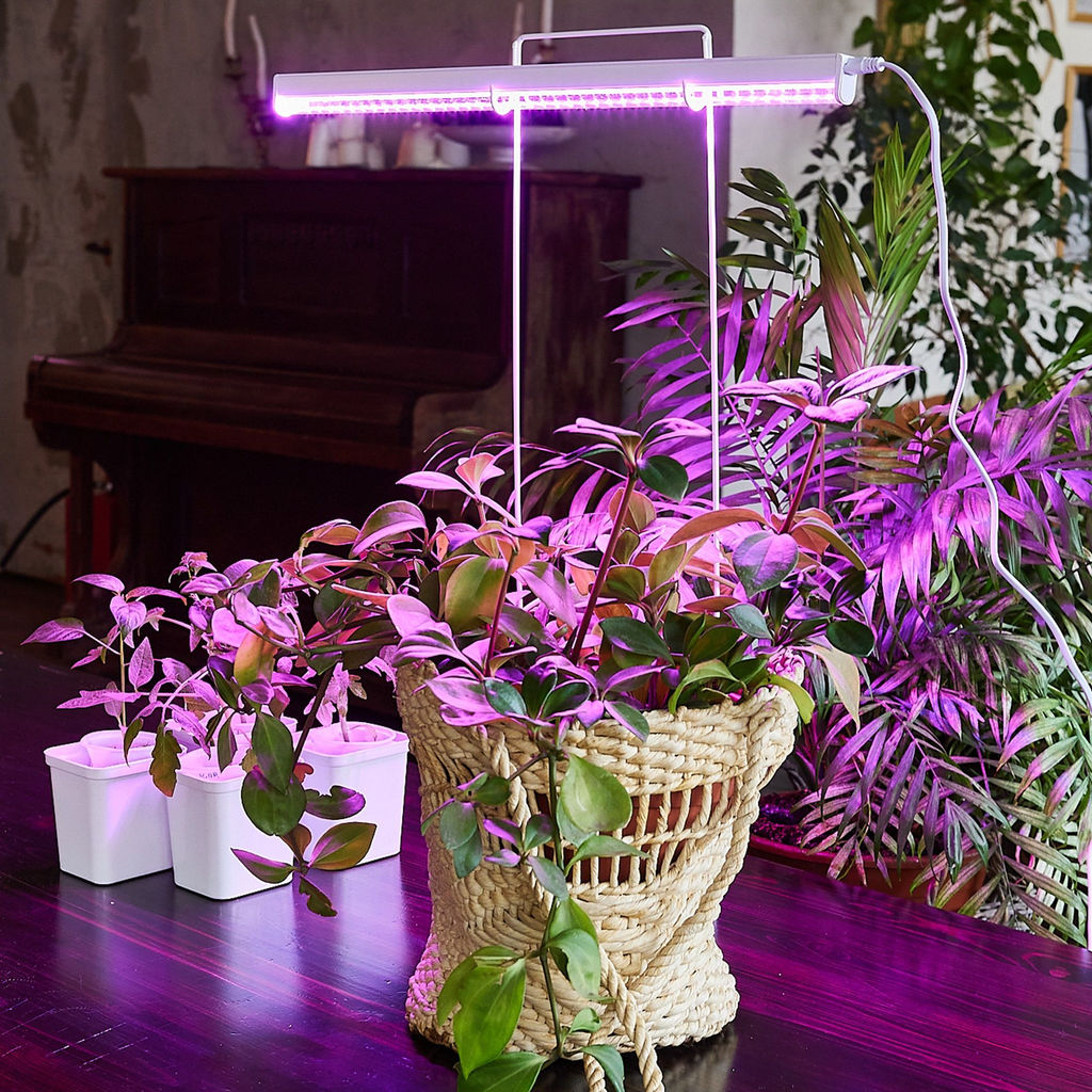 ULI-P20-10W/SPSB IP40 WHITE Светильник для растений светодиодный линейный, 560мм, выкл. на корпусе. Спектр для рассады и цветения. TM Uniel