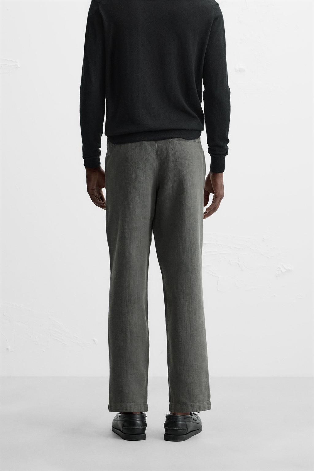 RELAXED FIT TEXTURED TROUSERS - Zara фото 29