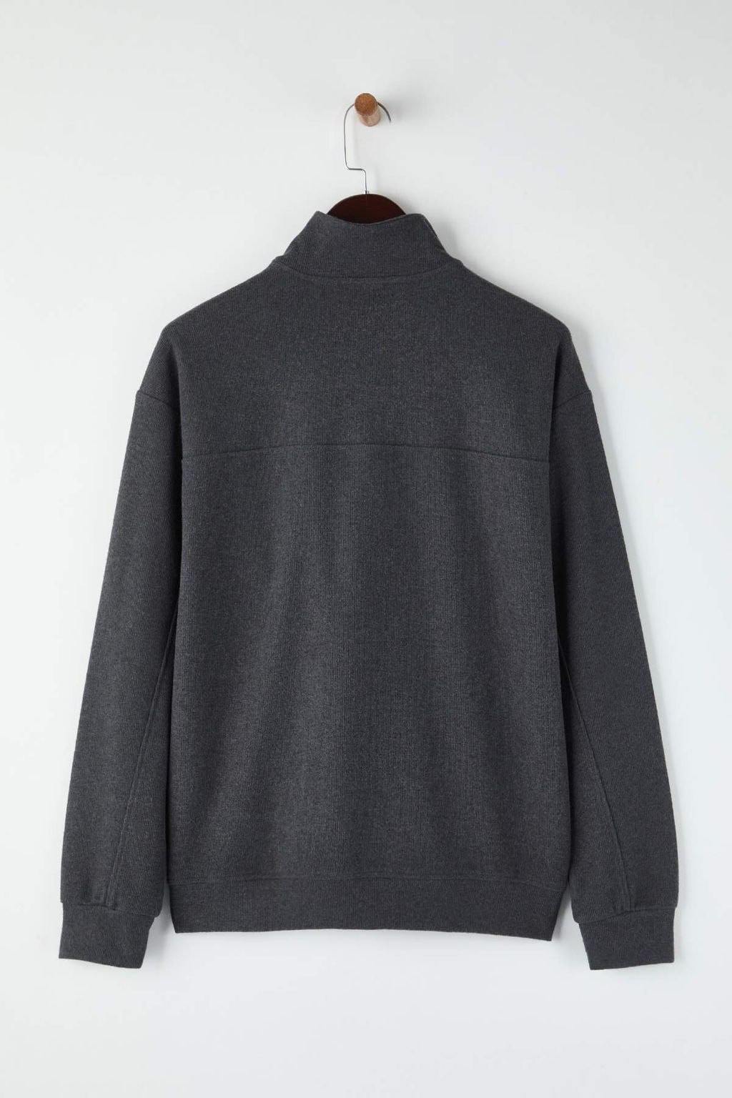 Antrasit Yeni Oversize/Genis Kesim F?rcal? Selanik Dik Yaka Sweatshirt TMNAW26SW00014