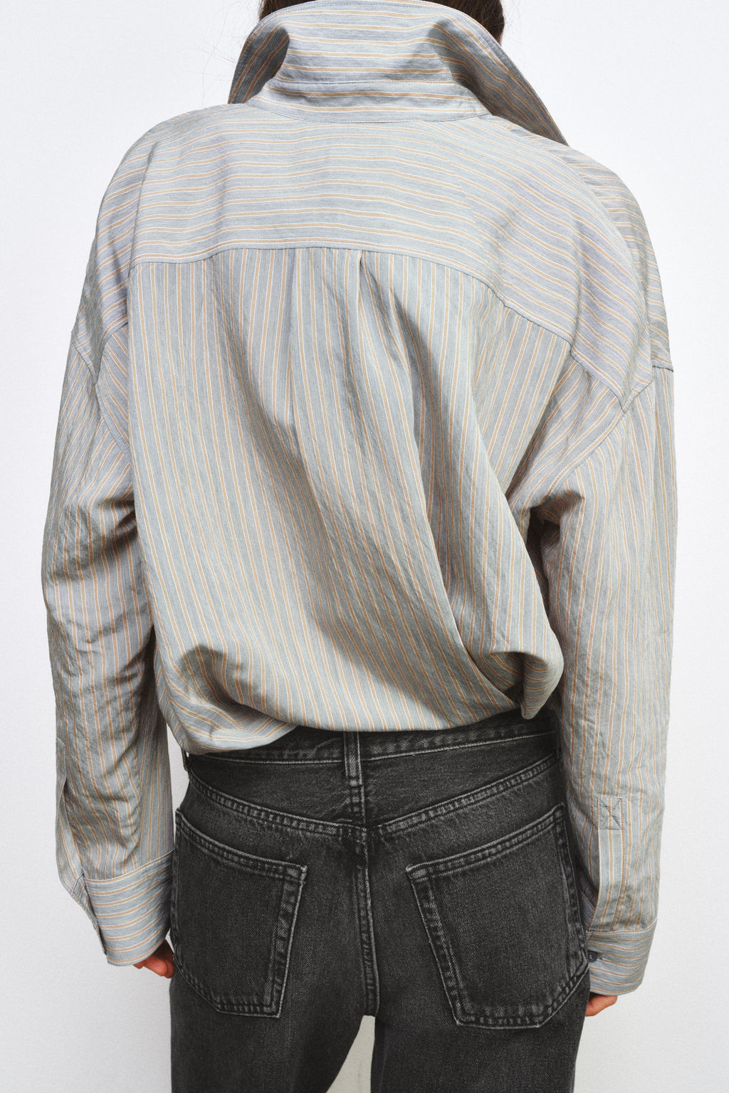 ZW COLLECTION STRIPED FLOWING SHIRT - Zara фото 12