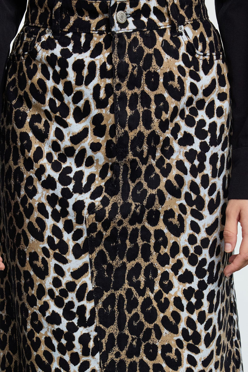 TRENDYOLMILLA Cok Renkli Animal Leopar Desenli Onden Y?rtmacl? Maxi Boy Dokuma Etek TWOAW25ET00136  фото 3