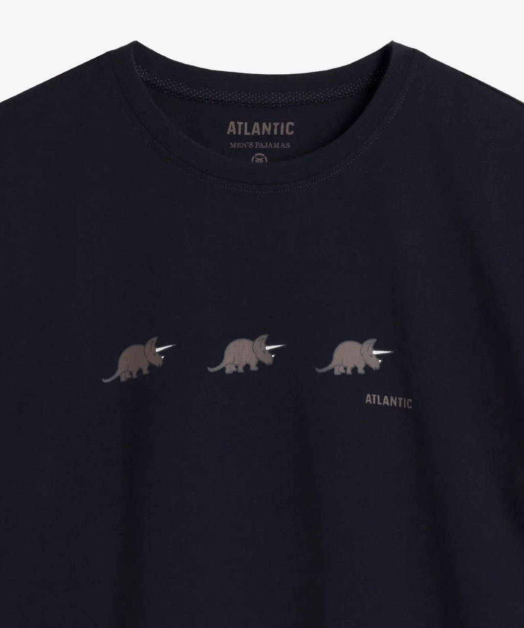 ATLANTIC NMP-371 Пижама мужская Animal темно-синий + темно-синий фото 2