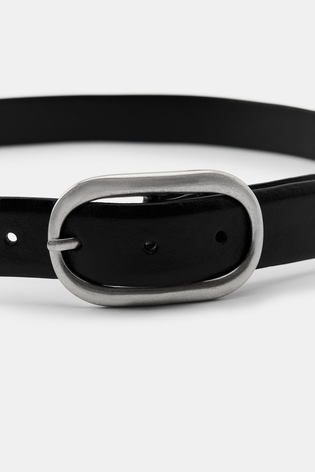 LEATHER BELT WITH DOUBLE BUCKLE - Zara фото 3