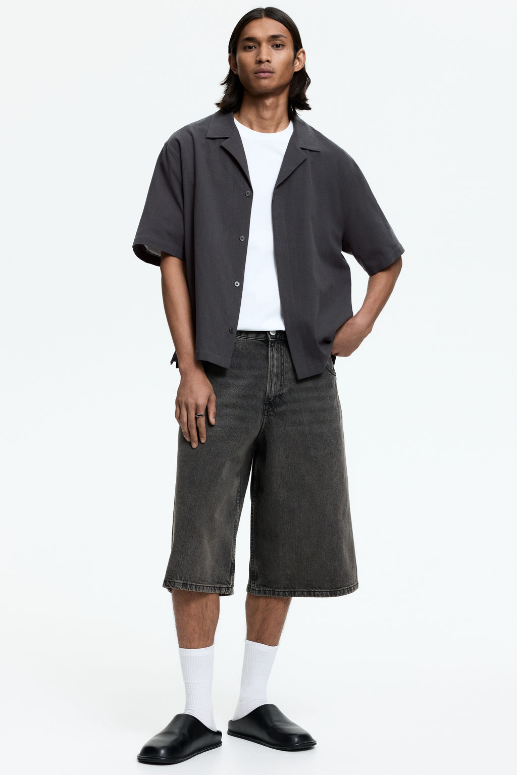 Camisa resort en mezcla de lino Relaxed Fit - H&m фото 7