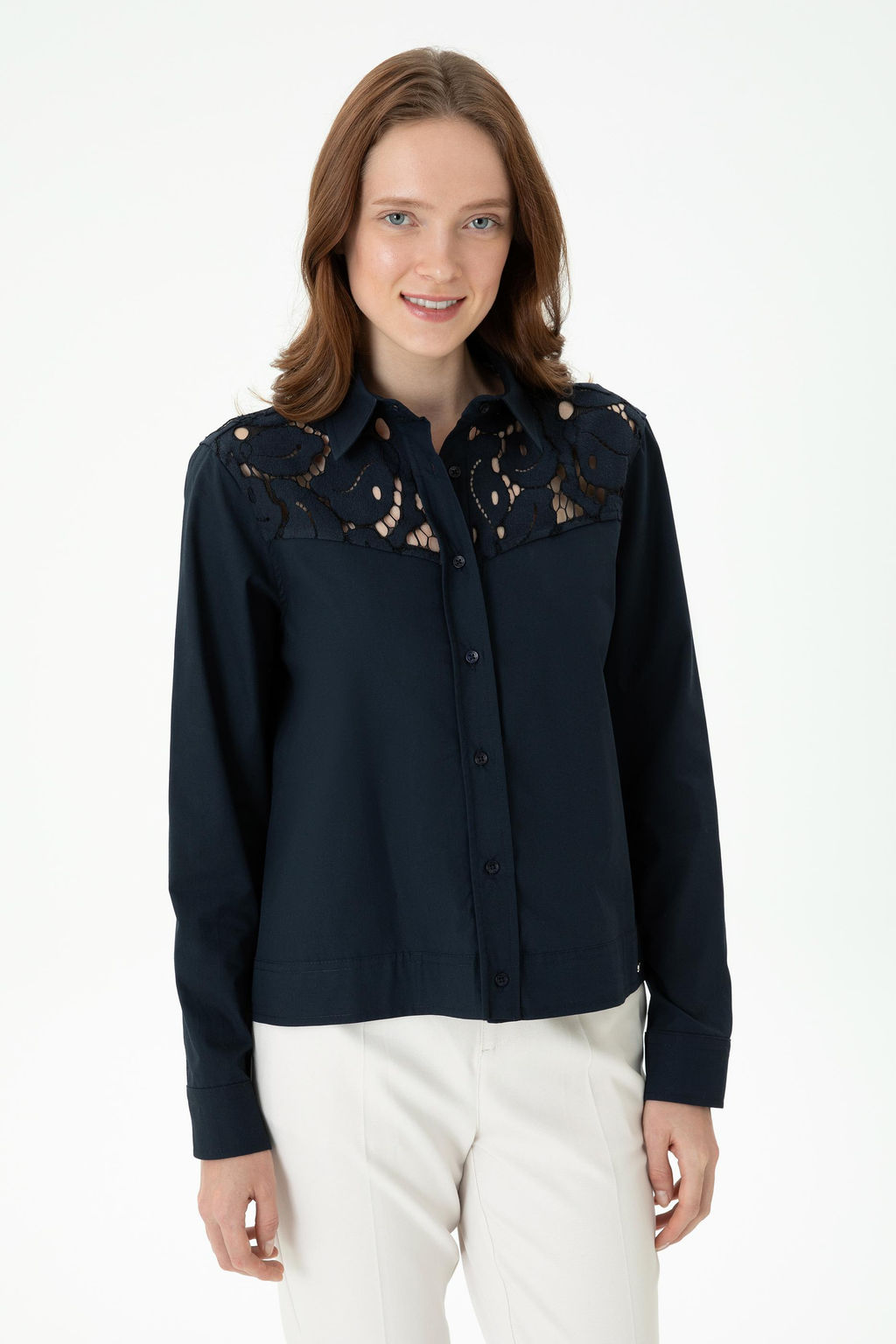 U. S. Polo Assn / Женская темно-синяя рубашка с длинным рукавом - U.s. polo assn фото 10