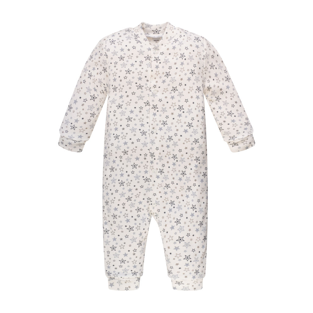 Комбинезон ясельный молочный серые звезды