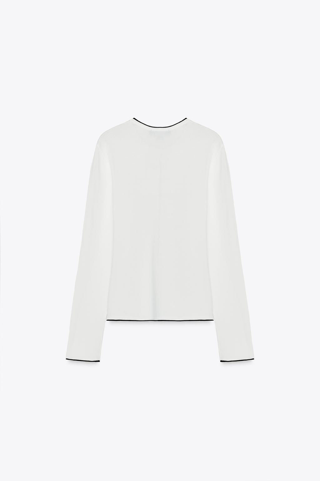 KNIT JACKET WITH PIPED SEAMS - Zara фото 9