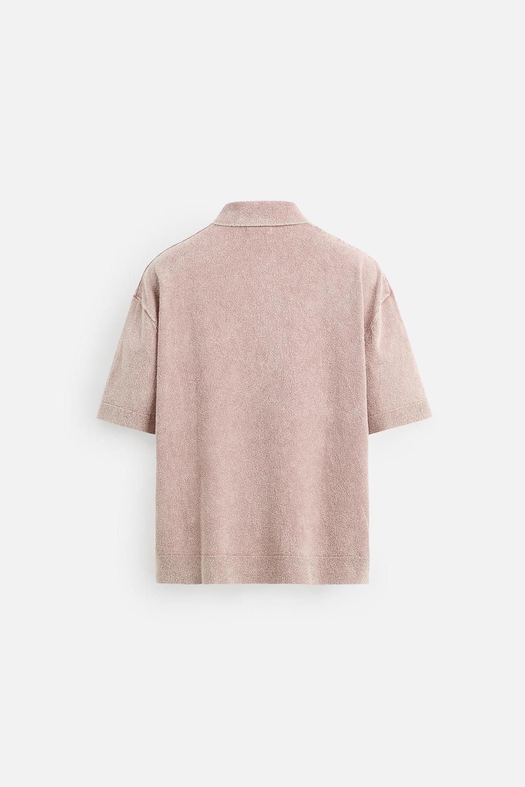 WASHED BOUCLE KNIT POLO SHIRT - Zara фото 8