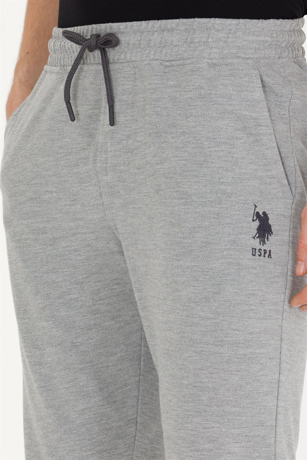 Мужские серые меланжевые вязаные шорты - U.s. polo assn фото 12