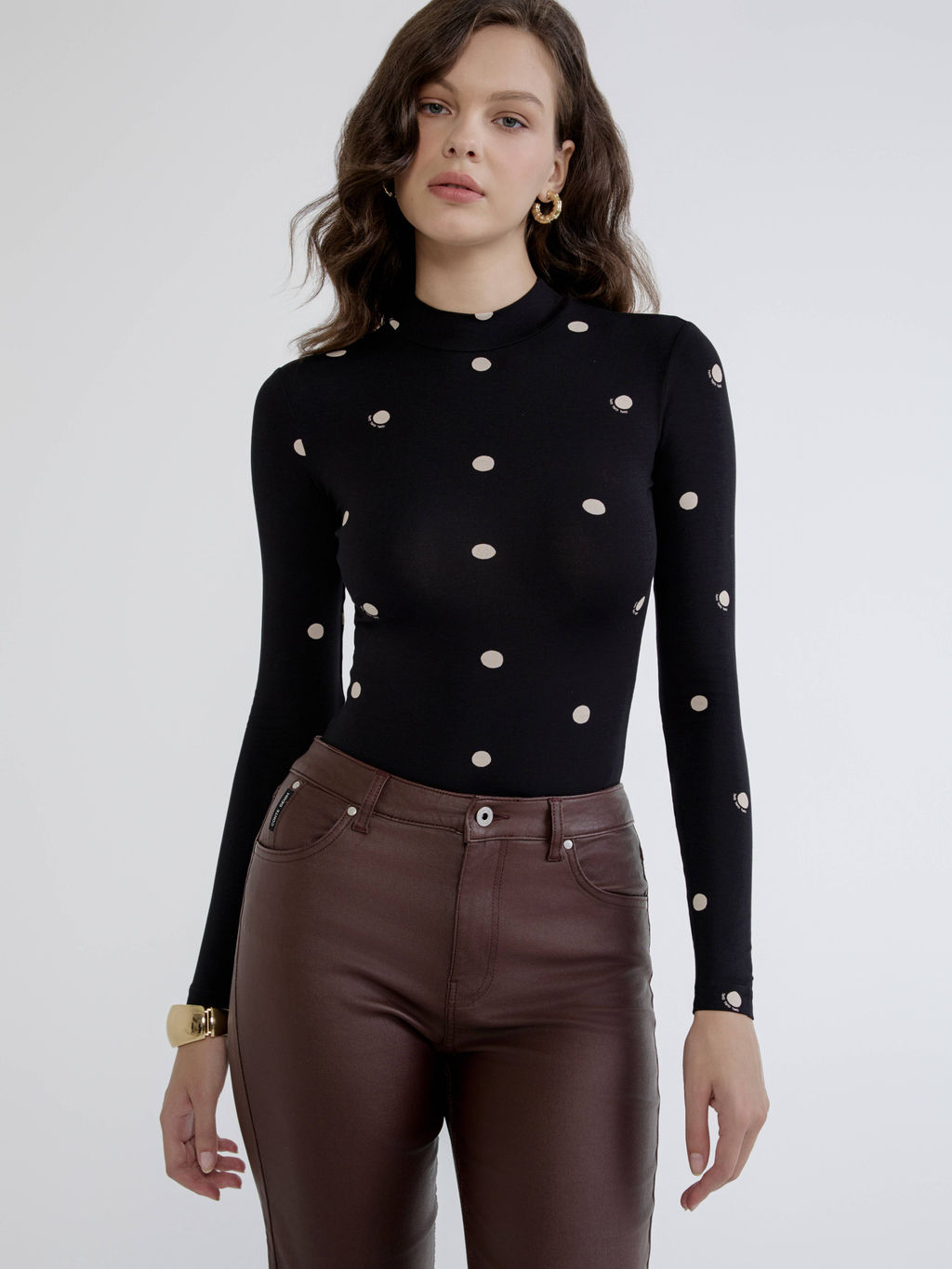 CONTE Боди из визкозы в крупный горошек LBD 2900 black-dots - Conte elegant фото 3