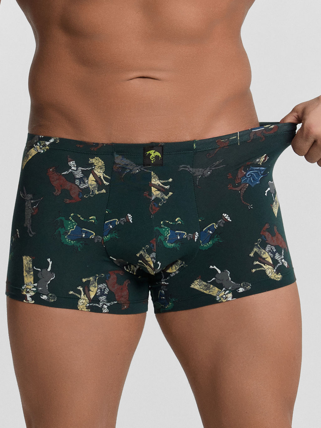 Трусы боксеры мужские с принтом в наборе, 2 шт кедр +средневековые сюжеты на т.зеленом 411216-2 - Mark formelle фото 2