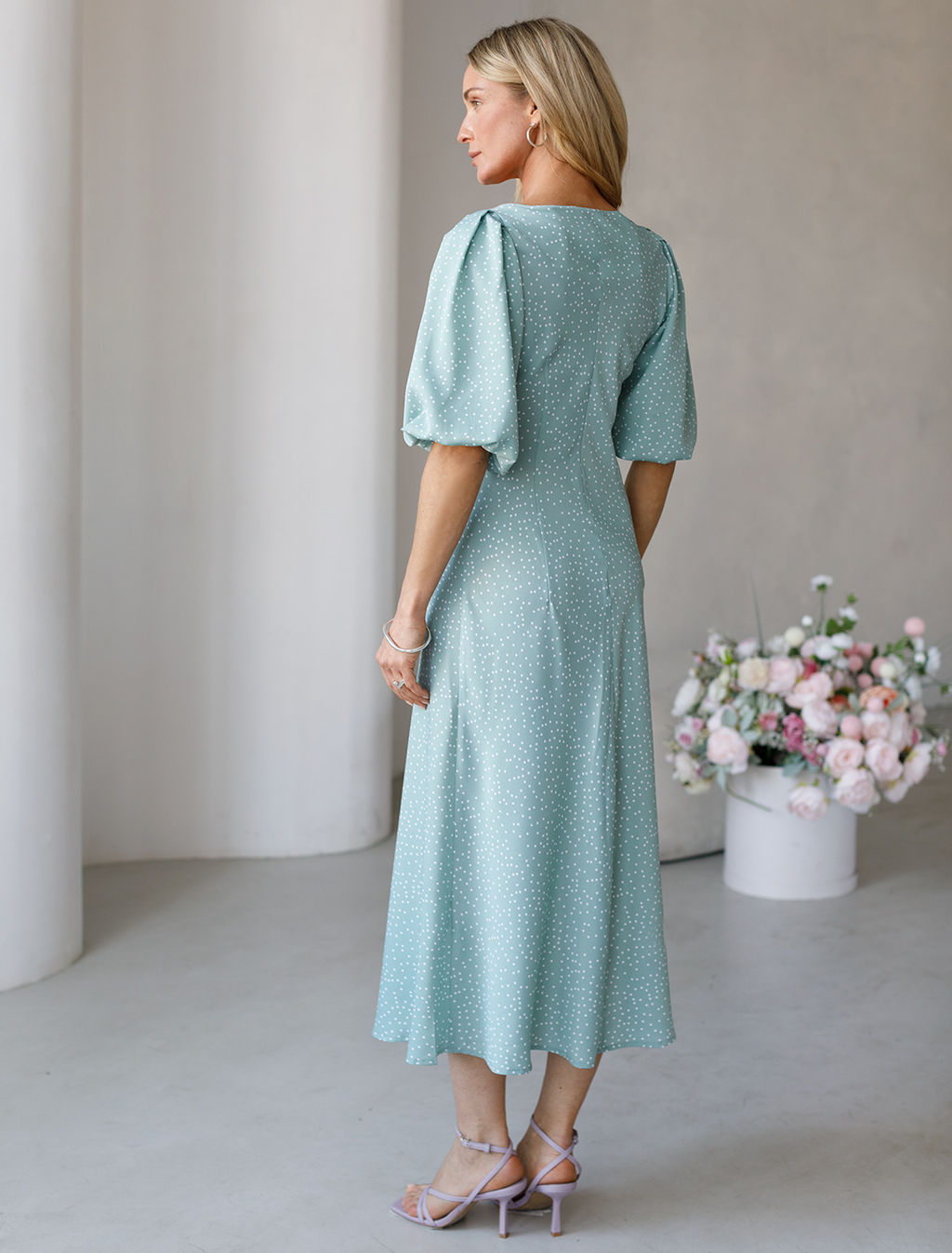 Платье женское голубой - Vilatte фото 3